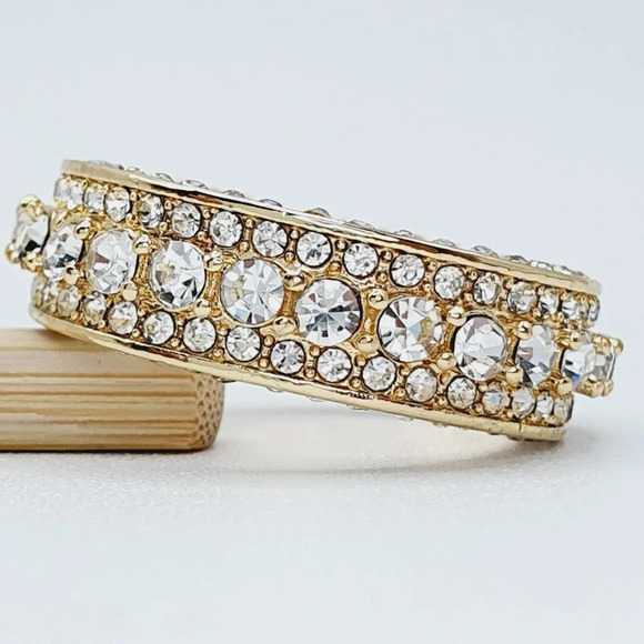 🔥Eternity Band 18K Gold Plated Cubic Zircon Engagement Rings forWomen,UNVN12364 - Picture 14 of 15